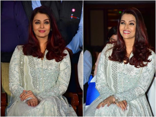 Keeping her accessories minimal, Aishwarya wore a diamond ring and a pair of studs. (IANS)