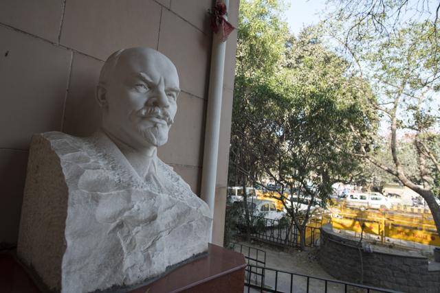 The Lenin bust at AK Gopalan Bhawan came from the embassy of the erstwhile USSR, it is claimed. (Burhaan Kinu/HT Photo) The Lenin bust at AK Gopalan Bhawan came from the embassy of the erstwhile USSR, it is claimed. (Burhaan Kinu/HT Photo)