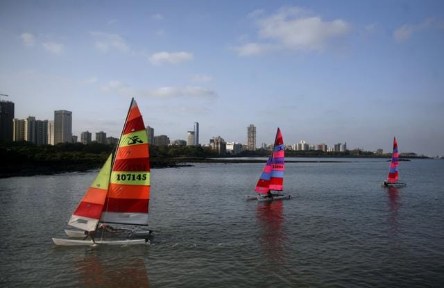 Sailors practising for an event in Mumbai in 2009. It’s still expensive to own your own sailboat, says Aquasail’s Shakeel Kudrolli. “To win at the Olympics we need at least 1 million sailors, not the handful we have.” (HT File Photo) Sailors practising for an event in Mumbai in 2009. It’s still expensive to own your own sailboat, says Aquasail’s Shakeel Kudrolli. “To win at the Olympics we need at least 1 million sailors, not the handful we have.” (HT File Photo)