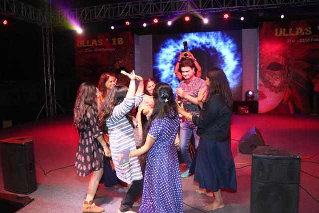 DJ Anirudh dances with the KNC girls.