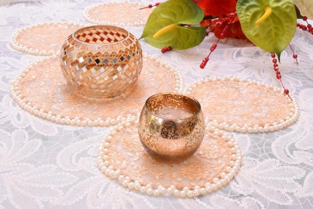 Lace mats and table runners, as designed by interior designer Varija Bajaj, add a festive feel.