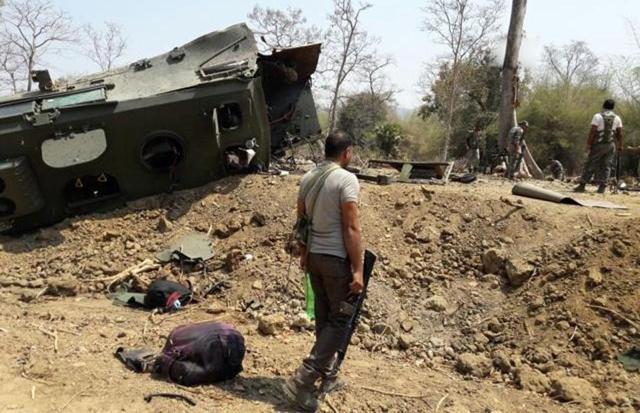 The site of the IED blast in Sukma. (ANI Twitter) The site of the IED blast in Sukma. (ANI Twitter)