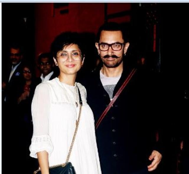 Actor Aamir Khan with wife Kiran Rao.