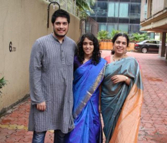 Actor Aamir Khan’s elder son Junaid, daughter Ira and first wife Reena Dutta.