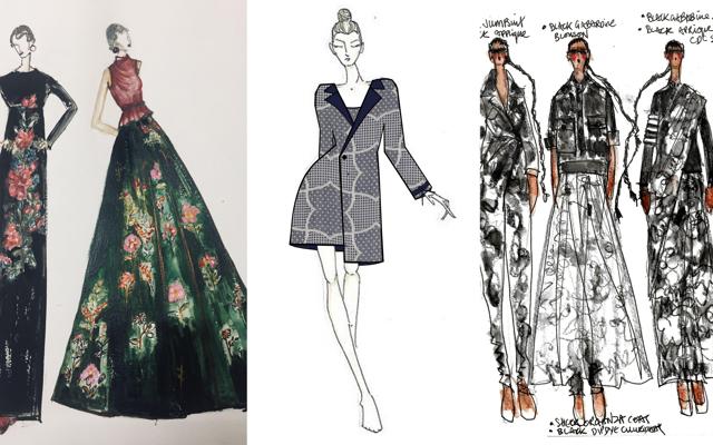 Sketches of creations by Shyamal and Bhumika, Gautam Gupta and Abraham & Thakore. Sketches of creations by Shyamal and Bhumika, Gautam Gupta and Abraham & Thakore.
