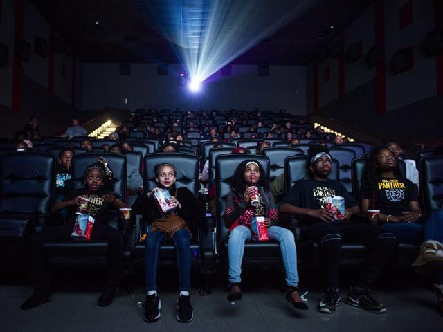 In this Feb. 19, 2018 file photo, Mari Copeny, third from left, watches a free screening of the film Black Panther with more than 150 children, after she raised $16,000 to provide free tickets in Flint Township. (AP) In this Feb. 19, 2018 file photo, Mari Copeny, third from left, watches a free screening of the film Black Panther with more than 150 children, after she raised $16,000 to provide free tickets in Flint Township. (AP)