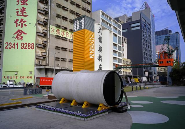 It consists of two sections of 2.5-meter (about 8 foot) diameter pipes fitted with glass doors on both ends. (AP) It consists of two sections of 2.5-meter (about 8 foot) diameter pipes fitted with glass doors on both ends. (AP)