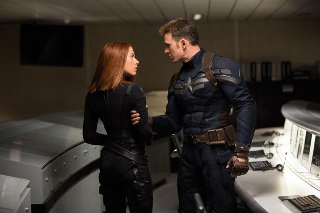 Black Widow and Captain America in a still from The Winter Soldier. (Marvel) Black Widow and Captain America in a still from The Winter Soldier. (Marvel)