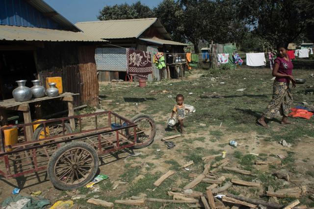 Villagers in Koe Tan Kauk village, Rathedaung township in Myanmar's Rakhine State. (AFP photo) Villagers in Koe Tan Kauk village, Rathedaung township in Myanmar's Rakhine State. (AFP photo)