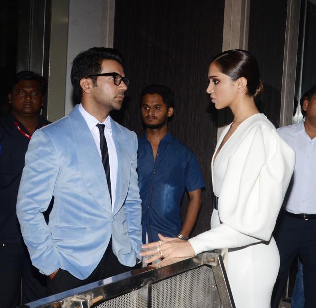 Rajkummar Rao and Deepika Padukone bonded at a recent awards show. Rajkummar Rao and Deepika Padukone bonded at a recent awards show.