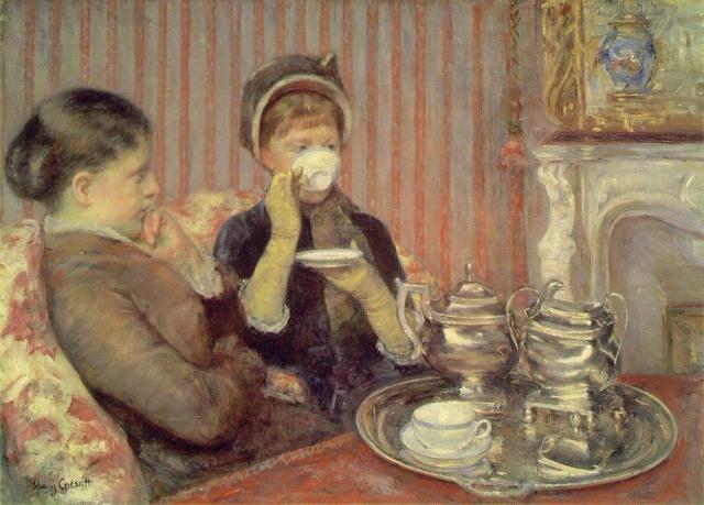 Tea (1879-1880) by Mary Cassatt. (Wikimedia Commons ) Tea (1879-1880) by Mary Cassatt. (Wikimedia Commons )