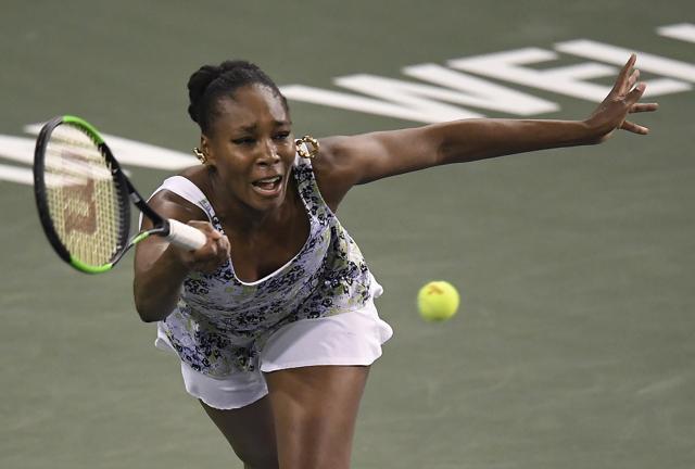 Venus Williams, of the United States, hits a forehand to Daria Kasatkina, of Russia, during the semifinals at the BNP Paribas Open tennis tournament Friday, March 16, 2018, in Indian Wells, California. (AP) Venus Williams, of the United States, hits a forehand to Daria Kasatkina, of Russia, during the semifinals at the BNP Paribas Open tennis tournament Friday, March 16, 2018, in Indian Wells, California. (AP)