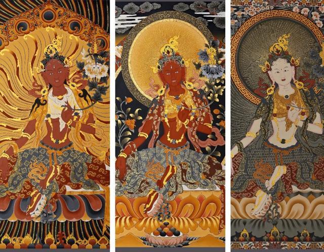 The composition of a Thangka is highly geometric. The composition of a Thangka is highly geometric.