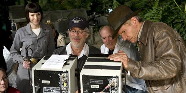 Steven Speilberg with Harrison Ford and Cate Blanchett. Steven Speilberg with Harrison Ford and Cate Blanchett.