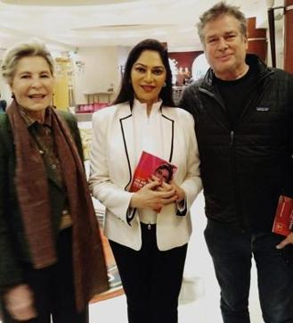 Janice Rooks with Simi Garewal and Karan Kapoor in London.