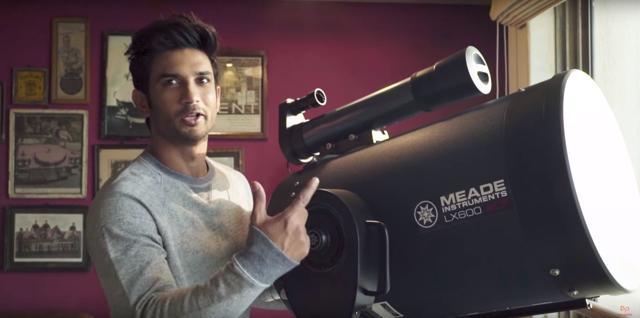 Sushant with his telescope. (Youtube/Asian Paints)