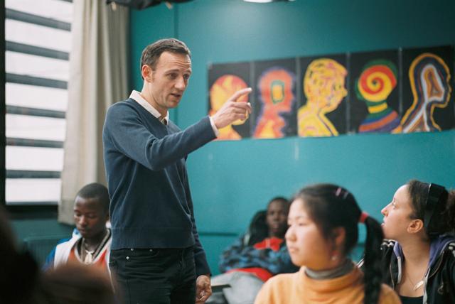 François Bégaudeau in a still from Entre les Murs, or The Class. François Bégaudeau in a still from Entre les Murs, or The Class.