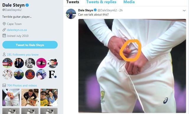 Dale Steyn has tweeted from his Twitter account on the ball-tampering incident, with several former players and Kevin Pietersen joining in the criticism. (Twitter)