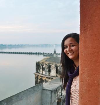 Priyamvada Singh at the Meja Fort. (HT Photo)
