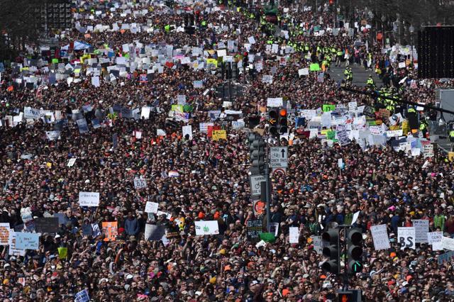 Crowds gather during the March for Our Lives Rally in Washington, DC. (AFP) Crowds gather during the March for Our Lives Rally in Washington, DC. (AFP)