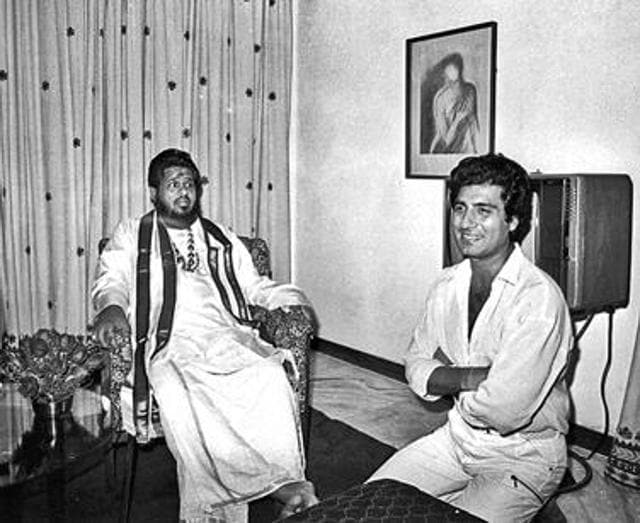 Chandra Swami and Raj Babbar. (Photo: Pradeep Chandra)