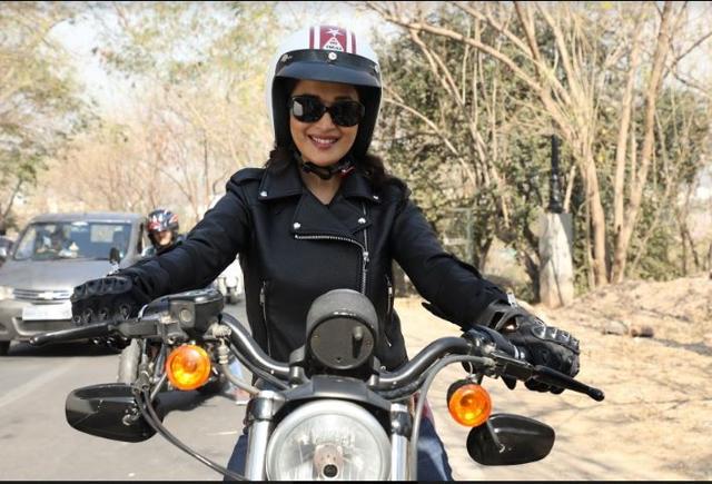 Madhuri Dixit on sets of Bucket List.