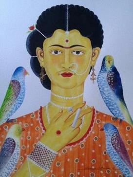 A portrait of Frida Kahlo by a young artist from Kolkata.