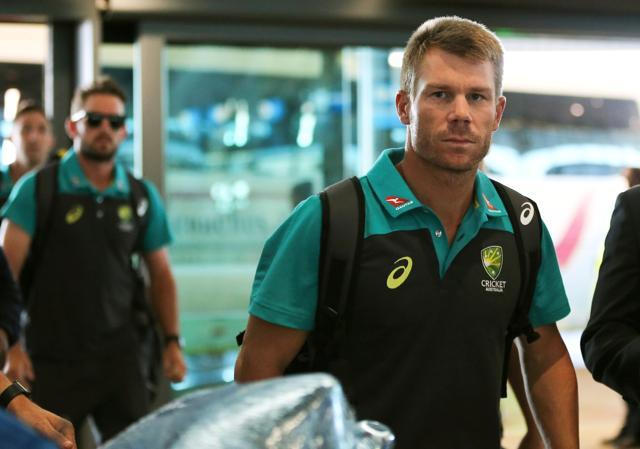 Former Australian cricket vice-captain David Warner arrives at Cape Town International Airport, South Africa March 27, 2018. (REUTERS) Former Australian cricket vice-captain David Warner arrives at Cape Town International Airport, South Africa March 27, 2018. (REUTERS)