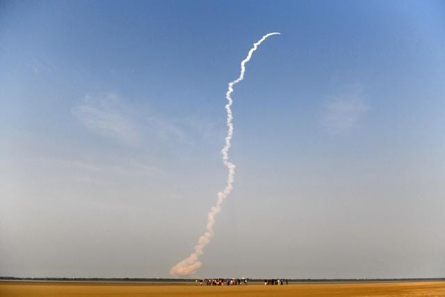 ISRO’s GSAT-6A communications satellite launches on the Geosynchronous Satellite Launch Vehicle (GSLV-F08) from Sriharikota in Andhra Pradesh on March 29. (AFP Photo) ISRO’s GSAT-6A communications satellite launches on the Geosynchronous Satellite Launch Vehicle (GSLV-F08) from Sriharikota in Andhra Pradesh on March 29. (AFP Photo)