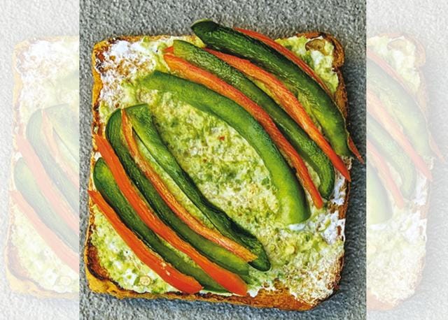 Toasties with mint mayo and bell peppers (Gunjan Sawhney) Toasties with mint mayo and bell peppers (Gunjan Sawhney)