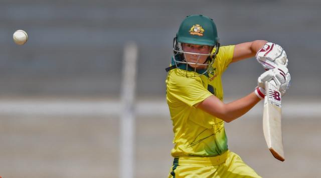 Australia‘s Meg Lanning plays a shot during the Tri-Nation Women's T20 Series final cricket match against England in Mumbai on Saturday. (PTI) Australia‘s Meg Lanning plays a shot during the Tri-Nation Women's T20 Series final cricket match against England in Mumbai on Saturday. (PTI)