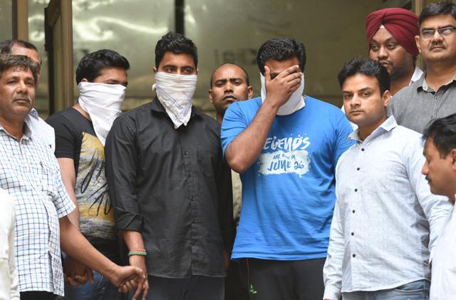 The teachers were arrested for allegedly leaking CBSE question papers before the exam, in New Delhi. (Arvind Yadav/HT Photo) The teachers were arrested for allegedly leaking CBSE question papers before the exam, in New Delhi. (Arvind Yadav/HT Photo)