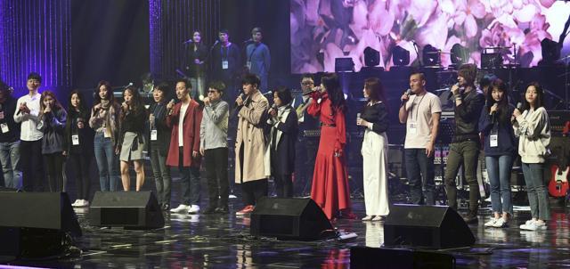 South Korean groups perform during a rehearsal in Pyongyang, North Korea. (AP Photo) South Korean groups perform during a rehearsal in Pyongyang, North Korea. (AP Photo)