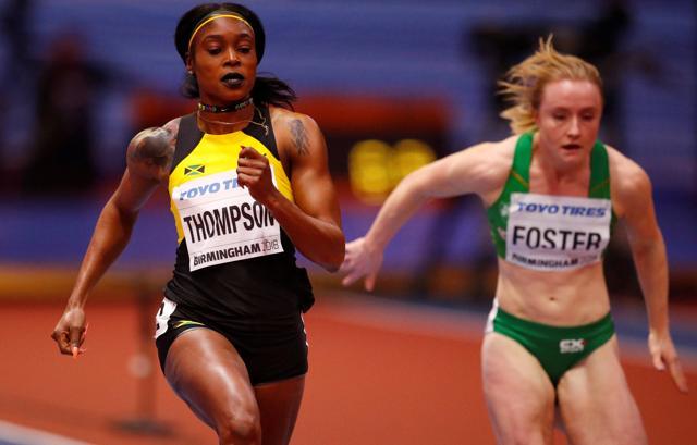 Jamaica's Elaine Thompson (L) competes during the Women’s 60m heats at the IAAF World Indoor Championships. (REUTERS) Jamaica's Elaine Thompson (L) competes during the Women’s 60m heats at the IAAF World Indoor Championships. (REUTERS)