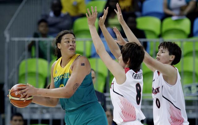 Australia center Liz Cambage, left, in action during the 2016 Summer Olympics in Rio de Janeiro, Brazil. (AP) Australia center Liz Cambage, left, in action during the 2016 Summer Olympics in Rio de Janeiro, Brazil. (AP)