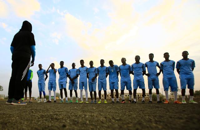 Salma al-Majidi coaches the Al-Ahly Al-Gadaref club during a training session in the town of Gedaref, east of Khartoum on February 17, 2018. (AFP) Salma al-Majidi coaches the Al-Ahly Al-Gadaref club during a training session in the town of Gedaref, east of Khartoum on February 17, 2018. (AFP)