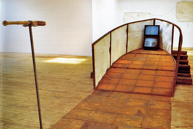 Boat from 1994, A mixed media installation of handmade paper, steel and wood that poses the idea of migration and with it a shifting home. (@ KNMA , Vivan Sundaram) Boat from 1994, A mixed media installation of handmade paper, steel and wood that poses the idea of migration and with it a shifting home. (@ KNMA , Vivan Sundaram)