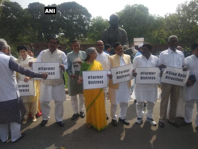The Communist Party of India (CPI) leader D Raja, Congress leader Mallikarjun Kharge, and Samajwadi Party (SP) leader Jaya Bachchan along with others. (ANI/Twitter) The Communist Party of India (CPI) leader D Raja, Congress leader Mallikarjun Kharge, and Samajwadi Party (SP) leader Jaya Bachchan along with others. (ANI/Twitter)