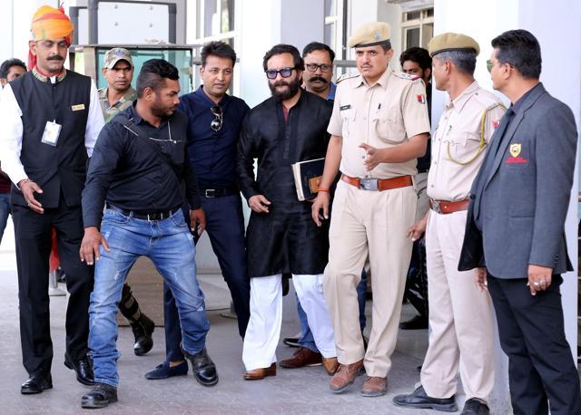 Saif Ali Khan arrives at the airport in Jodhpur on April 4, 2018 ahead of a verdict in the long-running blackbuck poaching case. (AFP) Saif Ali Khan arrives at the airport in Jodhpur on April 4, 2018 ahead of a verdict in the long-running blackbuck poaching case. (AFP)