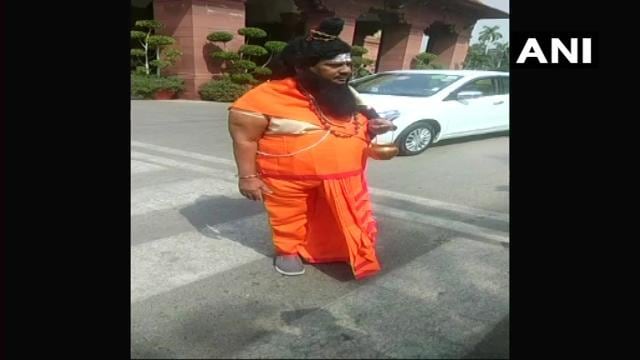 Sivaprasad has earlier dressed up as a woman, a washerman and a school boy among others. (ANI/Twitter) Sivaprasad has earlier dressed up as a woman, a washerman and a school boy among others. (ANI/Twitter)