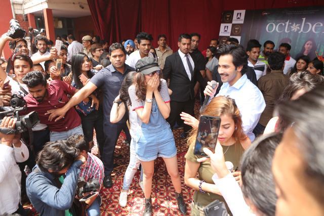 The actor interacted with the students as well as danced and sang along to a track from his upcoming film. (Photo: Manoj Verma/HT)