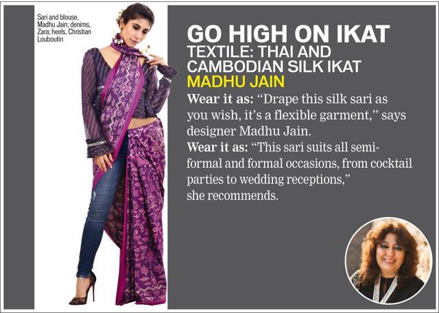 Sari and blouse, Madhu Jain; denims, Zara; heels, Christian Louboutin (Raj K Raj) Sari and blouse, Madhu Jain; denims, Zara; heels, Christian Louboutin (Raj K Raj)
