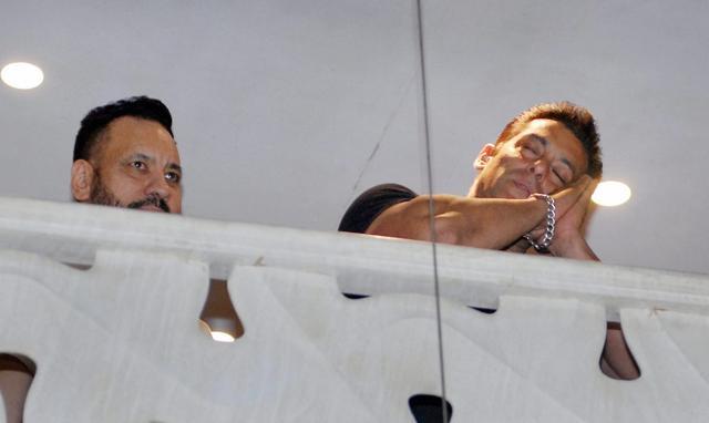 Salman Khan gestures as he arrives at his house. (PTI) Salman Khan gestures as he arrives at his house. (PTI)