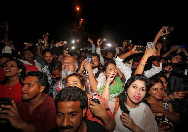 Fans and media personnel wait for Bollywood Salman Khan to appear at the balcony upon his arrival at his home in Mumbai. (REUTERS) Fans and media personnel wait for Bollywood Salman Khan to appear at the balcony upon his arrival at his home in Mumbai. (REUTERS)