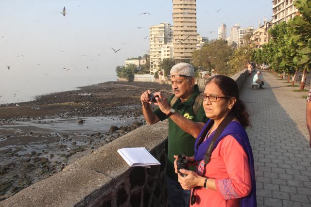 Retired banker Madan Tillu and his wife Prachi, a banker, are contributing to a bird-monitoring programme. “She tracks birds, I make notes. It’s a great bonding exercise too,” he says. (Bhushan Koyande / HT Photo)