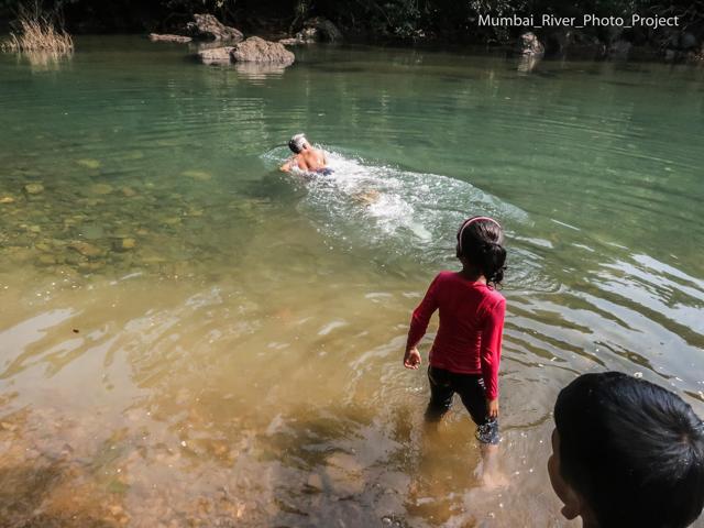 Saiyad’s images include children frolicking in the rivers. Saiyad’s images include children frolicking in the rivers.