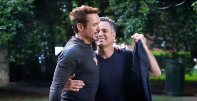 Robert Downey Jr and Mark Ruffalo on the sets of Avengers Infinity War.