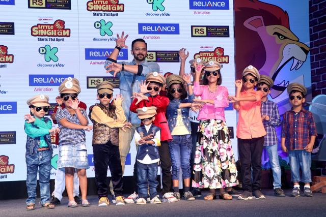 Rohit Shetty at the launch of animation series Little Singham in collaboration with Discovery Kids in Mumbai on April 10. (IANS)