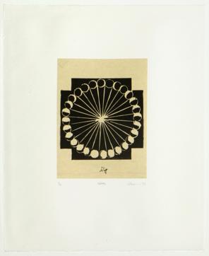 Zarina Hashmi’s work is based on the idea of home as an impermanent place. These woodcuts on paper have Urdu words written on them in the traditional Nastaliq script. Zarina Hashmi’s work is based on the idea of home as an impermanent place. These woodcuts on paper have Urdu words written on them in the traditional Nastaliq script.