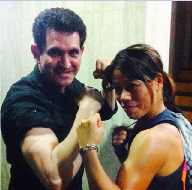 Filmmaker Omung Kumar with boxer MC Mary Kom.